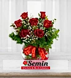 Cam Fanus 7 Kırmızı Gül